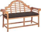 Medina Tuinbank met taupe kussen 120 cm massief teakhout