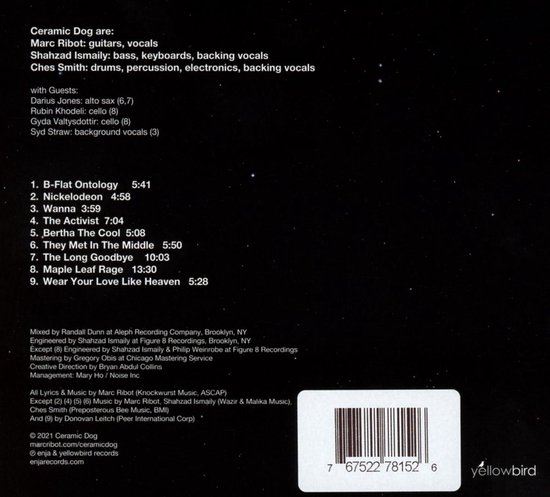 Albumhoes met songtitels en bandinformatie.