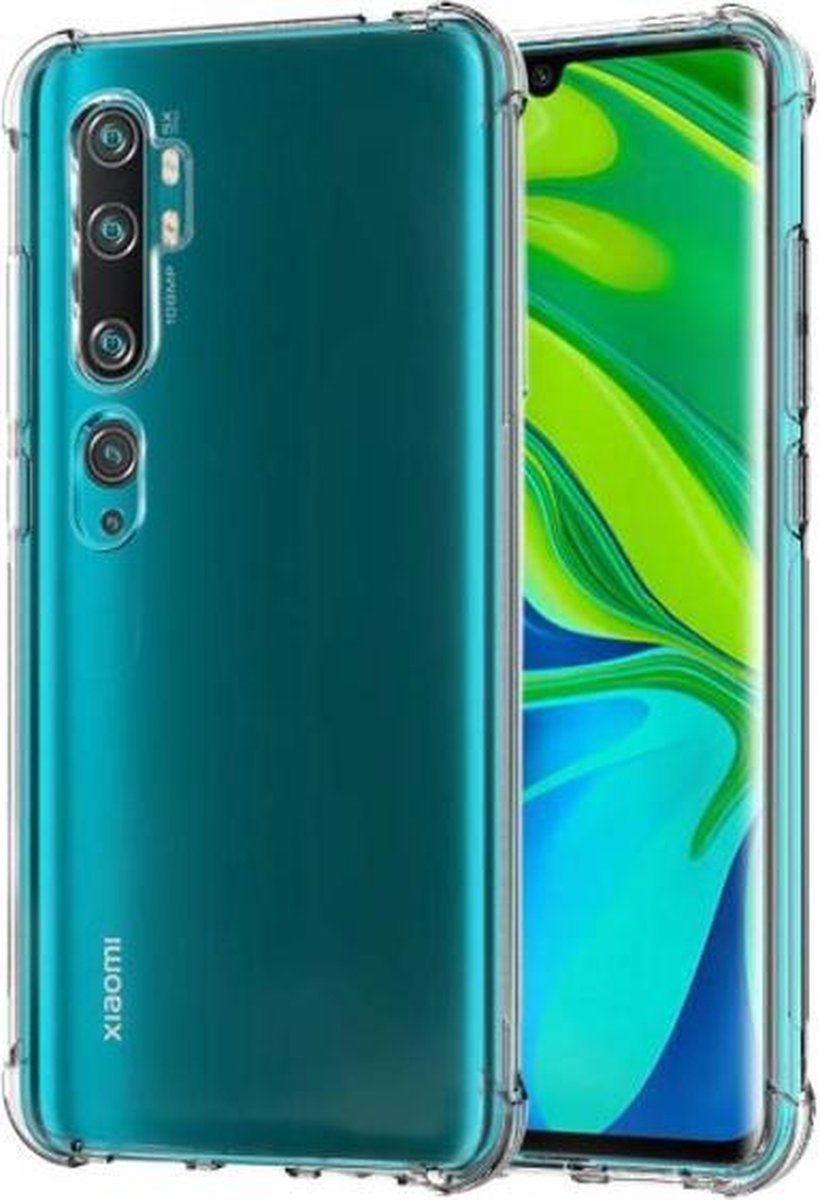 Hoesje Geschikt voor: Xiaomi Mi 10 / 10 Pro - Anti Shock Silicone Bumper - Transparant
