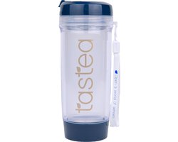 tastea Theebeker Poseidon - Blauw - 400 ML - Gouden bedrukking
