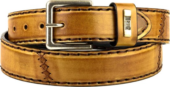 Mayura Belt 925 Whisky Cowboy Western 4 cm Brede Jeans Riem Verwisselbare Gesp Glad leder Maat 90 cm (bovenkant gesp tot middelste gaatje)