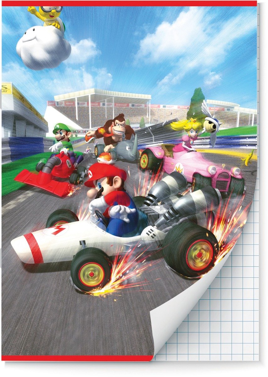 Mario Kart schriften Ruit 10 mm A4 - 2 stuks
