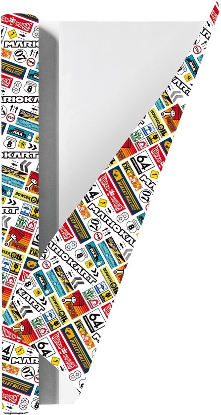 Papier couverture Mario Kart pour manuels scolaires - 200 x 70 cm - 3 rouleaux