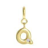 Zilveren goldplated bedel letter Mix&Match - Q