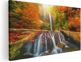 Artaza - Peinture sur toile - Cascade aux couleurs d'automne - 60x30 - Tableau sur toile - Impression sur toile