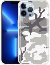 iPhone 13 Pro Max Hoesje Army Camouflage Grey - Designed by Cazy