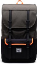 Herschel Little America Pro - Ivy Green/Black/Shocking Orange / Ruime rugzak met 28L opbergvolume, gemaakt van gerecycleerde materialen / gewatteerd laptopvak / met levenslange fab