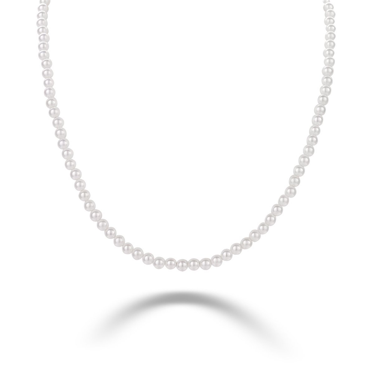 Twice As Nice Halsketting in zilver, parels 40cm+7cm