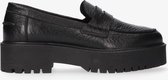 Tango | Bee chunky 85-f black heavy leather loafer - black sole | Maat: 38