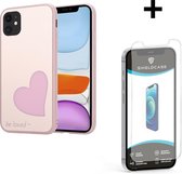 ShieldCase Be Loved Mirror geschikt voor Apple iPhone 12 / 12 Pro - 6.1 inch hoesje  + glazen Screen Protector