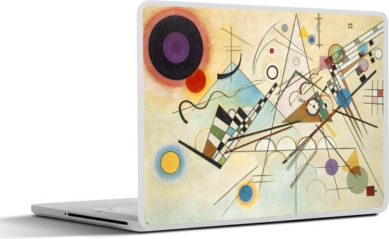 Laptop sticker - 14 inch - Compositie 8 - schilderij van Wassily Kandinsky - 32x5x23x5cm - Laptopstickers - Laptop skin - Cover