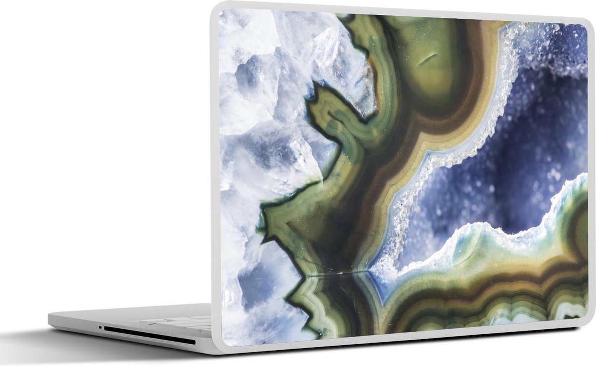 Afbeelding van product SleevesAndCases  Laptop sticker - 15.6 inch - Close-up van een blauwe agaat
