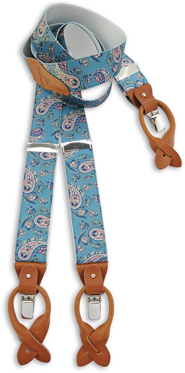 Sir Redman - Bretels - bretels Pedro Paisley - lichtblauw / roze / wit