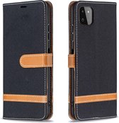 Hoesje geschikt voor iPhone XR - Bookcase - Pasjeshouder - Portemonnee - Vintage - Stof - Kunstleer - Zwart