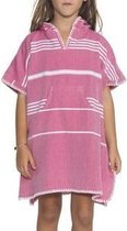 Kids Zwemponcho Leyla Fuchsia - 8-9 jaar - jongens/meisjes/unisex pasvorm - poncho handdoek voor kinderen met capuchon - zwemponcho - badcape