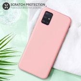 Coque en silicone Shield Case Samsung Galaxy A51 - rose avec verre de confidentialité