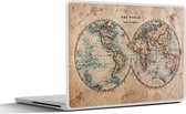 Laptop sticker - 12.3 inch - Wereldkaart - Vintage - Papyrus - Kids - Jongen - Meisje - 30x22cm - Laptopstickers - Laptop skin - Cover