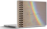 Laptop sticker - 12.3 inch - Ik hou van jou staat in een schrift met een regenboog - 30x22cm - Laptopstickers - Laptop skin - Cover