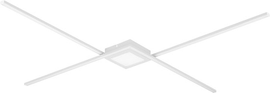LED Plafondlamp - Plafondverlichting - Torna Oxi - Natuurlijk Wit 4000K - Dimbaar - Rechthoek - Mat Wit - Aluminium
