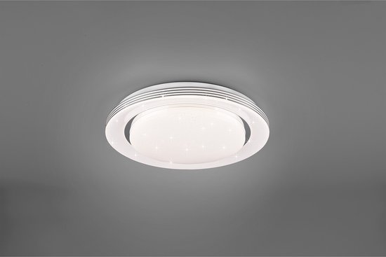 LED Plafondlamp - Plafondverlichting - Torna Atras - 18W - Aanpasbare Kleur - Afstandsbediening - Dimbaar - Sterlicht - Rond - Mat Wit - Kunststof