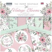 The Paper Boutique Papierset - Vintage Blooms - 8x8 inch - 36 + 32 stuks