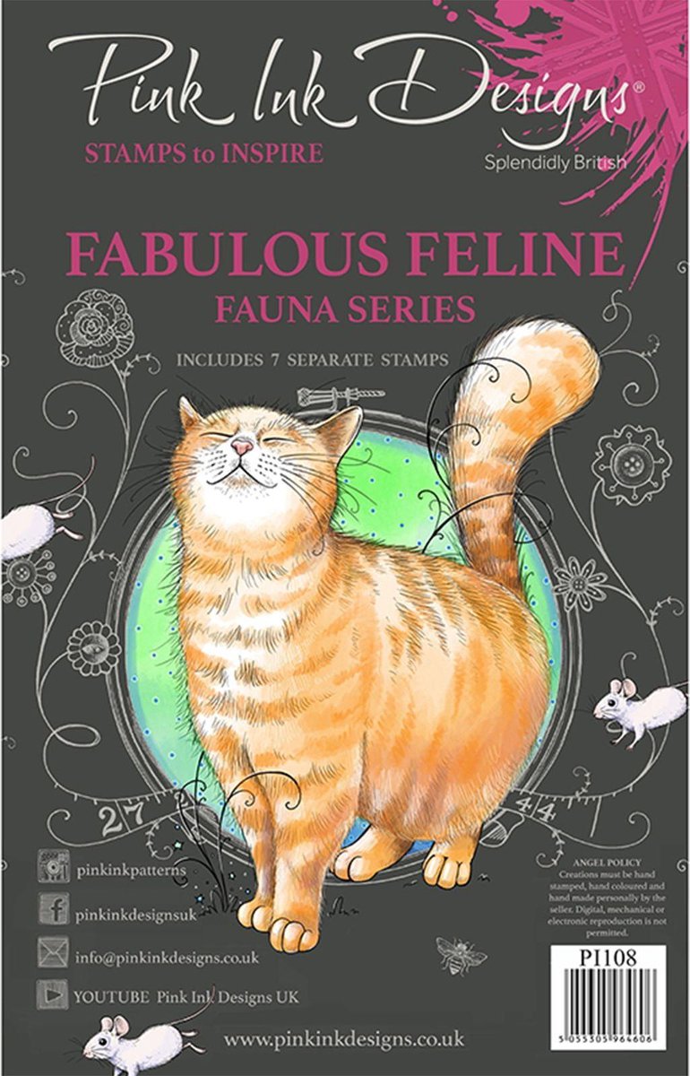 Pink Ink Designs Clear stamp - Fabulous Feline - A5 - Set van 7