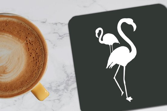 Sous-verres -verres - Flamingo - Vogel - Silhouette - 10x10 cm - 6 pièces