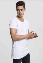 Urban Classics Heren Tshirt -XL- Long Shaped Side Zip Wit