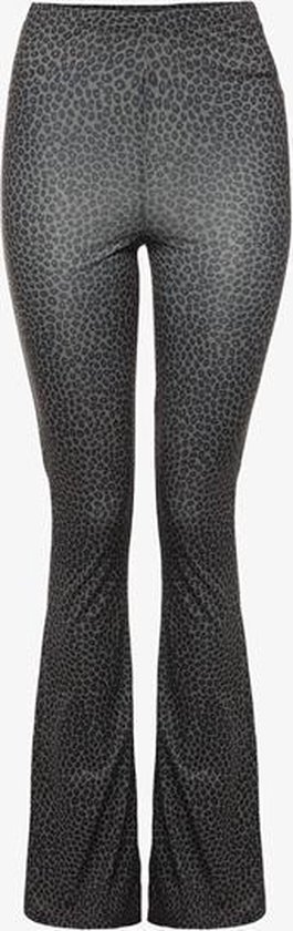 Jazlyn dames flared broek met luipaardprint - Groen - Maat S | bol.com