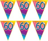 3x stuks verjaardag thema 60 jaar geworden feest vlaggenlijn van 5 meter - Feestartikelen/versiering