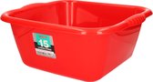 Bol/lave-vaisselle en plastique carré 15 litres rouge - Dimensions 41 x 39 x 16 cm - Ménage