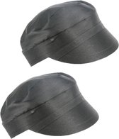 2x stuks luxe boeren verkleed pet zwart maat 59 cm - Carnaval petten/hoedjes