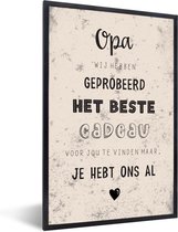 Cadre photo avec affiche - Citations - Proverbes - Grand-père - Le meilleur cadeau - 40x60 cm - Cadre pour affiche