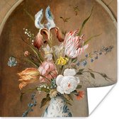 Poster Bloemstilleven - Balthasar van der Ast - Schilderij - 50x50 cm