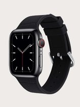 Siliconen bandje geschikt voor Apple Watch - Krokodillen leer imitatie siliconen - Zwarte Print- 38/40/41 mm - Series 1 2 3 4 5 6 7 SE - Geschikt voor Apple Watch