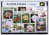 Waterlelies – Luxe postzegel pakket (A6 formaat) : collectie van 25 25 verschillende postzegels van waterlelies – kan als ansichtkaart in een A6 envelop - authentiek cadeau - kado - geschenk - kaart - plomp - lotus - waterlelie - waterplant - bloem