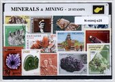 Mineralen en mijnbouw – Luxe postzegel pakket (A6 formaat) : collectie van 25 verschillende postzegels van mineralen en mijnbouw – kan als ansichtkaart in een A6 envelop - authenti