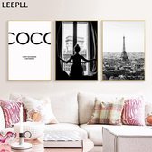 Vrouwelijke Fashion Foto Print Poster Wall Art Kunst Canvas Printing Op Papier Living Decoratie Multi-color 40X50cm