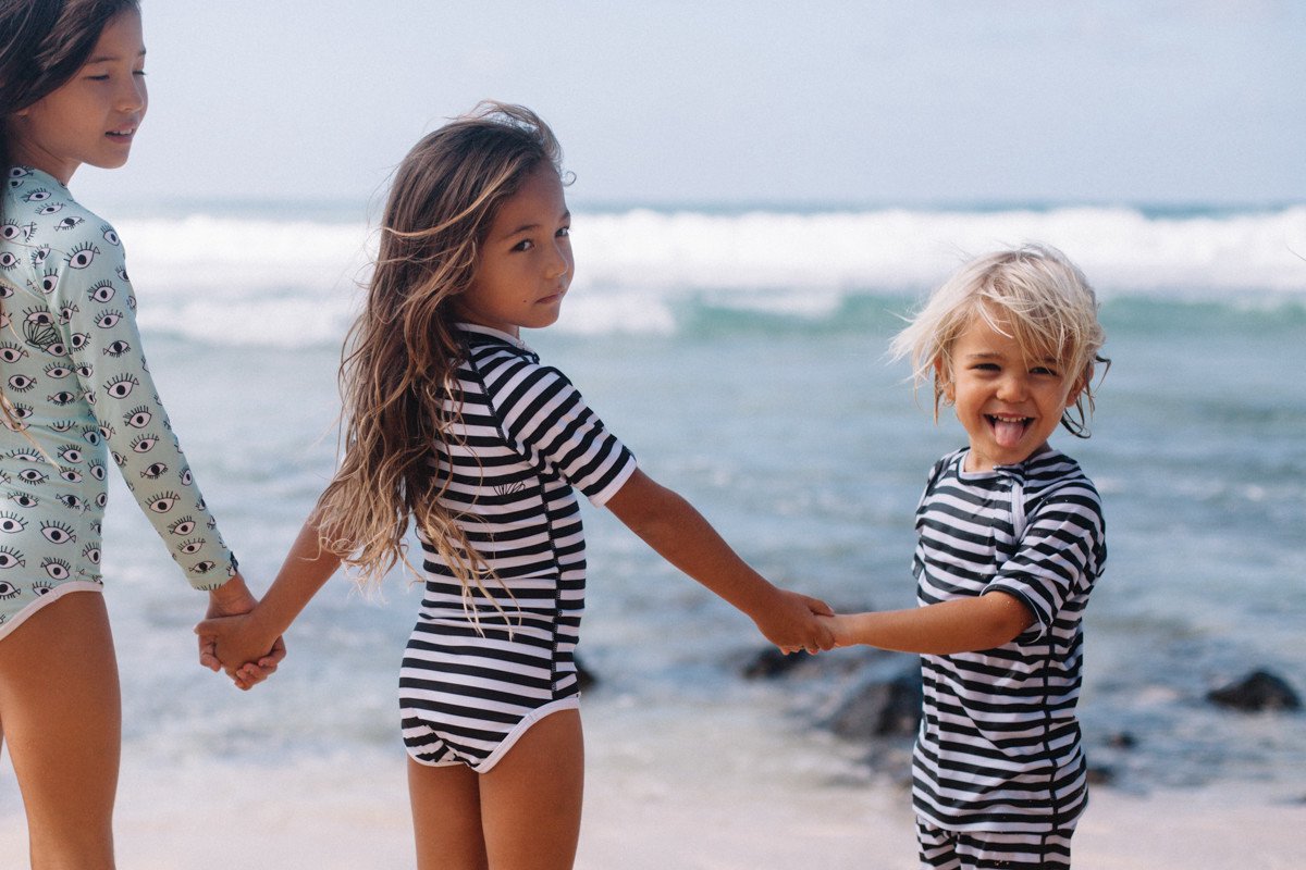 Beach & Bandits UV zwemshirt Kinderen Stripe Tee - Zwart/Wit — afbeelding 2