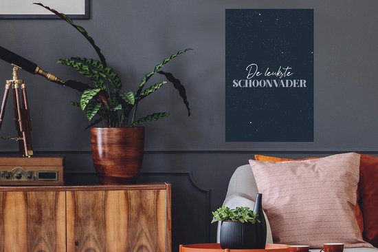 Muurstickers - Sticker Folie - Cadeau voor man - Quote - Schoonvader - De leukste schoonvader - Spreuken - 40x60 cm - Plakfolie - Muurstickers Kinderkamer - Zelfklevend Behang - Vaderdag cadeautje - Cadeau voor vader en papa