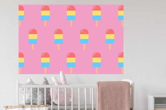 Stickers muraux - Sticker Foil - Glace - Motifs - Rose - 120x80 cm - Film Adhésif - Stickers muraux Chambre Enfant - Papier Peint Autocollant