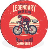 Wall Circle - Aluminium - Cycliste - Vélo - Vintage - ⌀ 60 cm