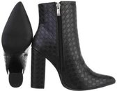 Enkellaarsjes Highheel Black Blocked