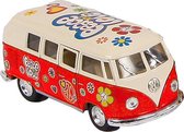 bus Volkswagen Classic Flowerpower 1:32 staal rood