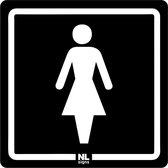 WC bord vrouw 10x10 cm NALICHTEND (glow in the dark) zelfklevend