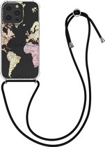 kwmobile telefoonhoesje voor Apple iPhone 13 Pro - Hoesje met koord in zwart / meerkleurig / transparant - Back cover voor smartphone