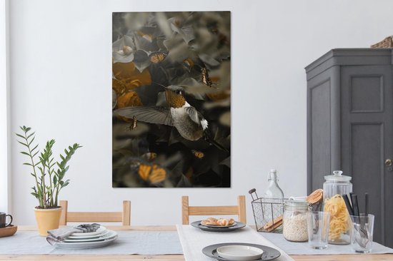 Peintures sur toile Vogel - Colibri - Or - 80x120 cm - Décoration murale