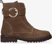 Tango | Bee 517-d taupe suede boot/buckle - brown sole/studs welt | Maat: 40