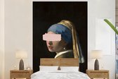 Behang - Fotobehang Meisje met de parel - Johannes Vermeer - Pastel - Breedte 160 cm x hoogte 240 cm