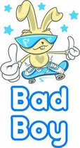 muursticker Bad Boy jongens 15 x 26 cm blauw